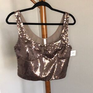 NWT Anthropologie By Anthropologie Sequin Keyhole Tank Size Small